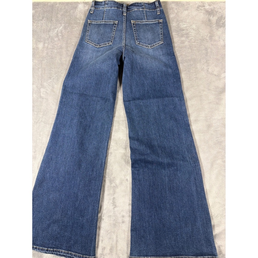 Just Black Denim High Rise Wide Leg Jeans Medium Wash Blue DP794 Size 26 - Picture 6 of 7